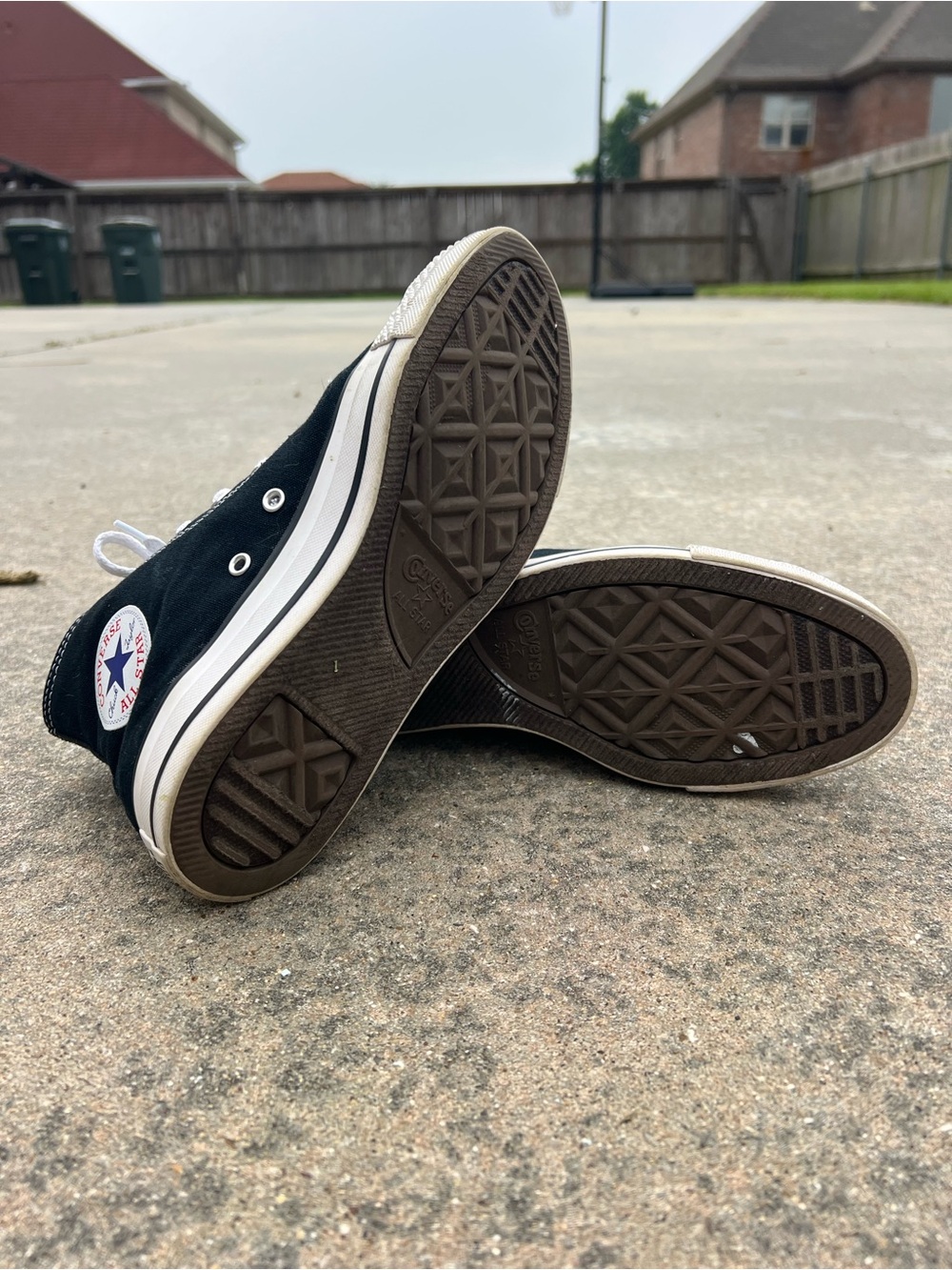 Converse Black & White High Top Sneakers - Picture 6 of 8